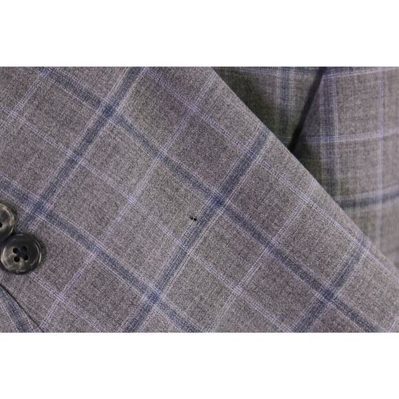 Brooks Brothers Regent BrooksCool Gray/Blue Windowpane 2-Btn Wool Suit 41R - Picture 7 of 12
